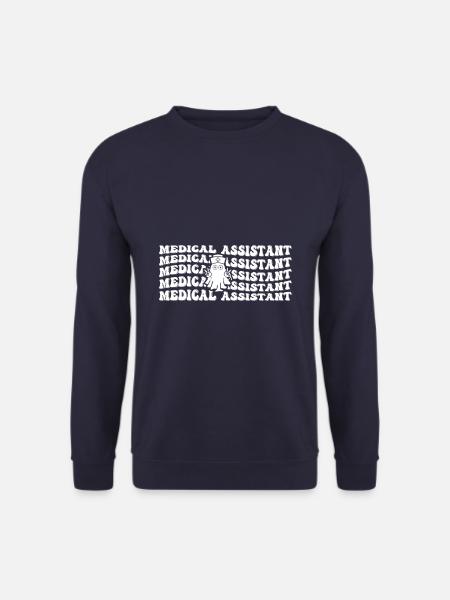 Medical Assistant Spooky Ghost Repeat - Unisex Sweatshirt - navy