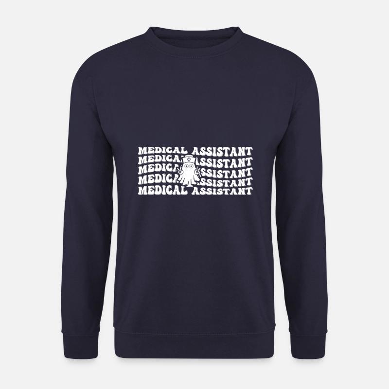 Medical Assistant Spooky Ghost Repeat - Unisex Sweatshirt - navy