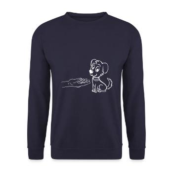 Happy adoption dog paw love kids - Unisex Sweatshirt - navy - Front - Alina (178cm) & Michal (187cm)