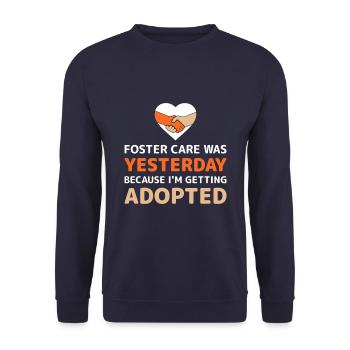 Pflegeeltern National Adoption Day Rettungstag - Unisex Pullover - Navy - Vorne - Alina (178cm) & Michal (187cm)