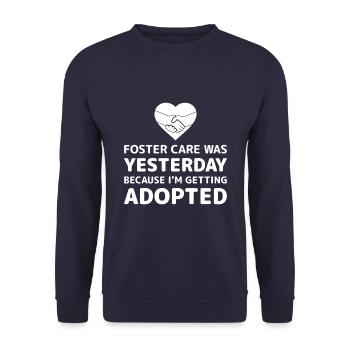 Foster Parents National Adoption Rescue Day Heart - Unisex Sweatshirt - navy - Front - Alina (178cm) & Michal (187cm)
