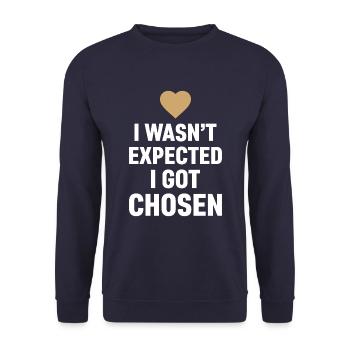 I was selected, not expected adoption day - Unisex Sweatshirt - navy - Front - Alina (178cm) & Michal (187cm)