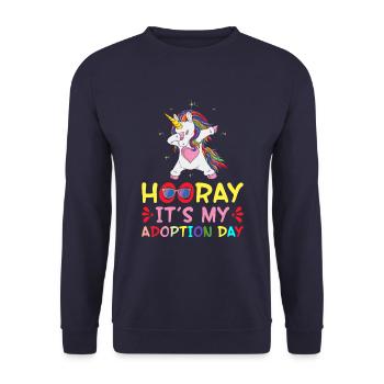 My adoption day today People care for children - Unisex Sweatshirt - navy - Front - Alina (178cm) & Michal (187cm)
