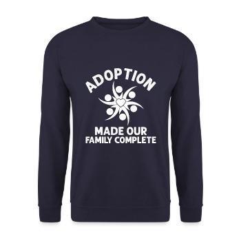 The adoption has completed our family - Unisex Sweatshirt - navy - Front - Alina (178cm) & Michal (187cm)