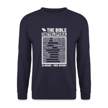 The Bible Encyklopedia 24 hours - Free - Unisex Sweatshirt - navy - Front - Alina (178cm) & Michal (187cm)
