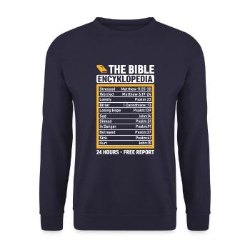 The Bible Encyklopedia 24 heures - Gratuit - Sweat-shirt Unisexe - marine - Devant - Alina (178cm) & Michal (187cm)