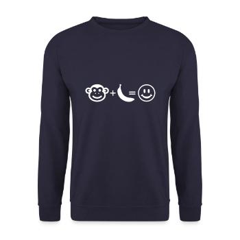Ich Liebe Affen Und Bananen Mit Plus - Unisex Pullover - Navy - Vorne - Alina (178cm) & Michal (187cm)