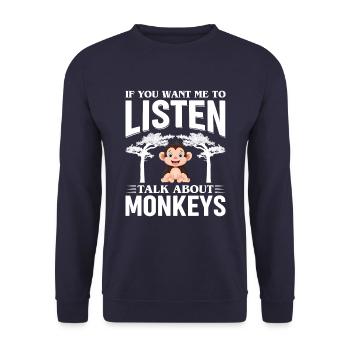 Si vous voulez que je vous écoute, parlez du - Sweat-shirt Unisexe - marine - Devant - Alina (178cm) & Michal (187cm)