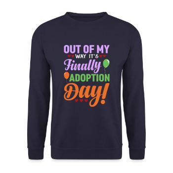 Out of the way, it's finally adoption day balloons - Unisex Sweatshirt - navy - Front - Alina (178cm) & Michal (187cm)