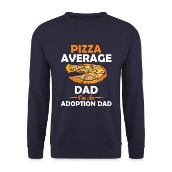 Pizza Average Dad I'm An Adoption Dad Loves Food - Unisex Sweatshirt - navy - Front - Alina (178cm) & Michal (187cm)