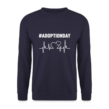 Adoption Day Heartbeat Hearts Together Healthy - Unisex Sweatshirt - navy - Front - Alina (178cm) & Michal (187cm)