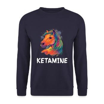 Ketamin Pferd Reiten Mädchen, Das Pferde Liebt - Unisex Pullover - Navy - Vorne - Alina (178cm) & Michal (187cm)