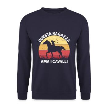 Dieses Mädchen Liebt Pferde Reiten - Unisex Pullover - Navy - Vorne - Alina (178cm) & Michal (187cm)