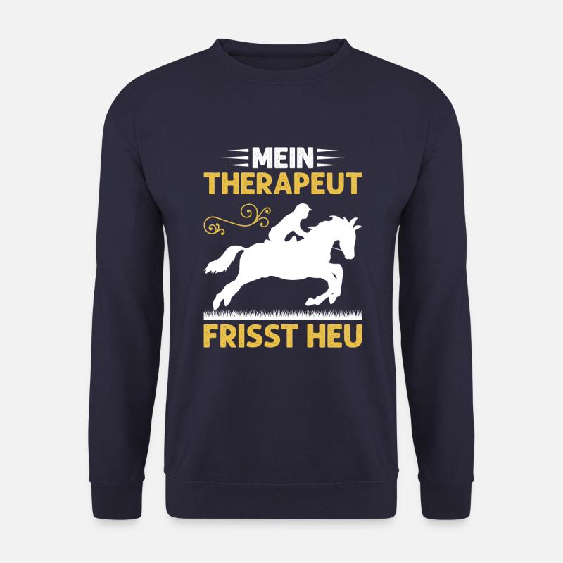 Mein Therapeut Frisst Heu Reiten - Unisex Pullover - Navy