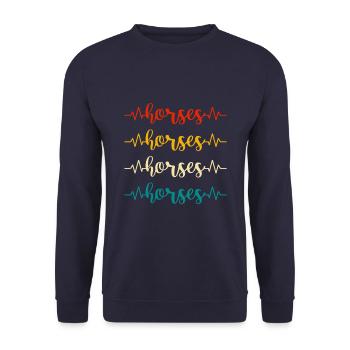 Horses Riding Colorful Background Horse Anima - Unisex Sweatshirt - navy - Front - Alina (178cm) & Michal (187cm)