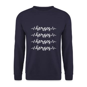 Chevaux Cheval à fond blanc Animal - Sweat-shirt Unisexe - marine - Devant - Alina (178cm) & Michal (187cm)