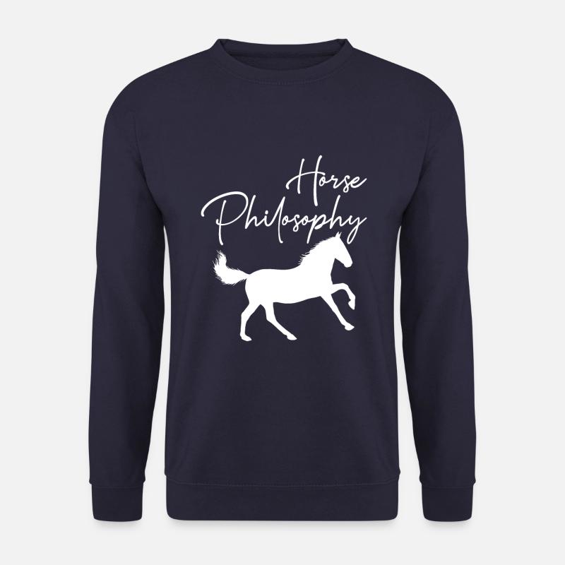 Pferd Philosophie Reiten Tier Western Style Weiß - Unisex Pullover - Navy