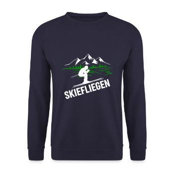 Skiefliegen Sport Winter Skispringen - Unisex Pullover - Navy - Vorne - Alina (178cm) & Michal (187cm)