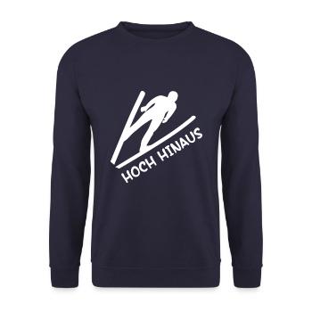 Hoch Hinaus Skispringen Winter - Unisex Pullover - Navy - Vorne - Alina (178cm) & Michal (187cm)