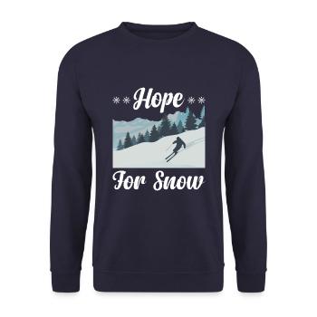 Hope for snow Skiing Fun Winter sports - Unisex Sweatshirt - navy - Front - Alina (178cm) & Michal (187cm)