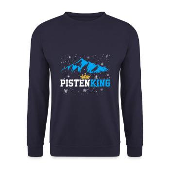 Pistenking Skiing Champ Snow Crown - Unisex Sweatshirt - navy - Front - Alina (178cm) & Michal (187cm)