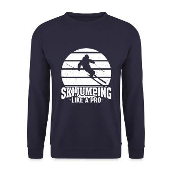 Ski jumping like a pro Sunset - Unisex Sweatshirt - navy - Front - Alina (178cm) & Michal (187cm)