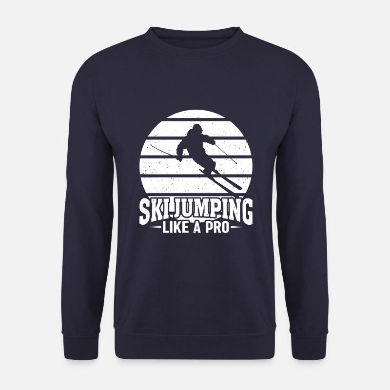 Saut à ski comme un pro Coucher de soleil - Sweat-shirt Unisexe - marine
