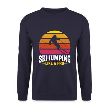 Ski jumping like a pro Sunset - Unisex Sweatshirt - navy - Front - Alina (178cm) & Michal (187cm)