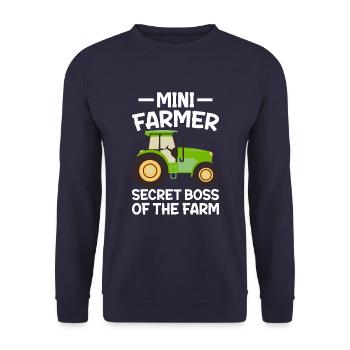 bauer Heimlicher Chef Der Farm - Unisex Pullover - Navy - Vorne - Alina (178cm) & Michal (187cm)