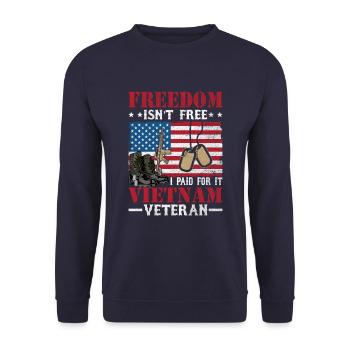 La liberté n’est pas gratuite J’ai payé pour ça Vétéran du Vietnam - Sweat-shirt Unisexe - marine - Devant - Alina (178cm) & Michal (187cm)