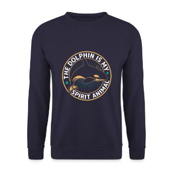 The Dolphin Is My Spirit Animal Orcas In The Sea - Unisex Sweatshirt - navy - Front - Alina (178cm) & Michal (187cm)