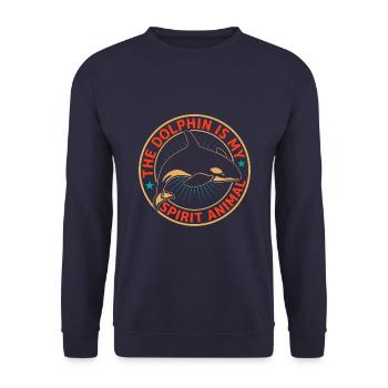 The Dolphin Is My Spirit Animal Orcas In The Sea - Unisex Sweatshirt - navy - Front - Alina (178cm) & Michal (187cm)