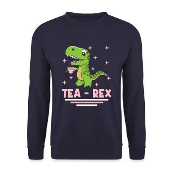 Dinosaur Tea Rex Garçons Fille Saurus Cadeau - Sweat-shirt Unisexe - marine - Devant - Alina (178cm) & Michal (187cm)