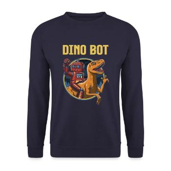 Dinosaur Dino Bot Rex Saurus Gift - Unisex Sweatshirt - navy - Front - Alina (178cm) & Michal (187cm)