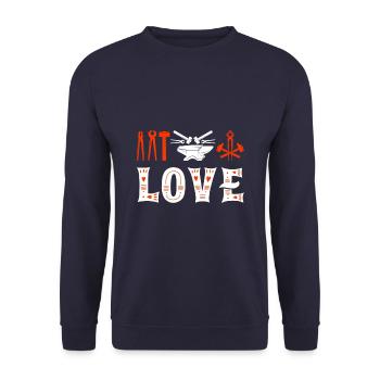 Blacksmith Love Anvil Metal Hammer Pliers Love - Unisex Sweatshirt - navy - Front - Alina (178cm) & Michal (187cm)