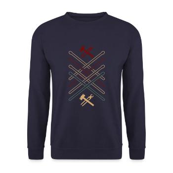 Blacksmith Anvil Metal Hammer Pliers Love - Unisex Sweatshirt - navy - Front - Alina (178cm) & Michal (187cm)
