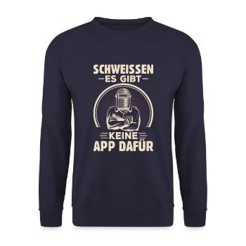 Schweissen Es Gibt Keine App Dafür Metallbauer - Unisex Pullover - Navy - Vorne - Alina (178cm) & Michal (187cm)