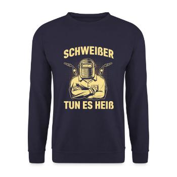 Les soudeurs le font à chaud, les métallurgistes soudent - Sweat-shirt Unisexe - marine - Devant - Alina (178cm) & Michal (187cm)