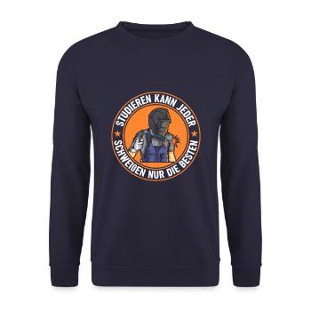 Studieren Kann Jeder Schweißen Nur Die Besten - Unisex Pullover - Navy - Vorne - Alina (178cm) & Michal (187cm)