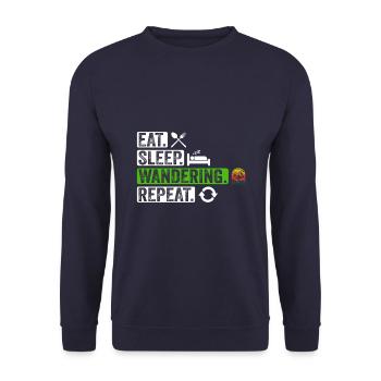 Manger Dormir Errance Répéter - Sweat-shirt Unisexe - marine - Devant - Alina (178cm) & Michal (187cm)