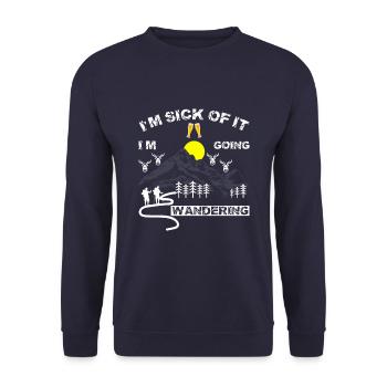 J’en ai marre que j’erre dans la nature - Sweat-shirt Unisexe - marine - Devant - Alina (178cm) & Michal (187cm)