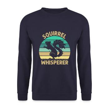Squirrel Whisperer Background Retro Style Colors - Unisex Sweatshirt - navy - Front - Alina (178cm) & Michal (187cm)