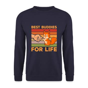 Meilleur état d’ d’attitude des copains pour la vie - Sweat-shirt Unisexe - marine - Devant - Alina (178cm) & Michal (187cm)