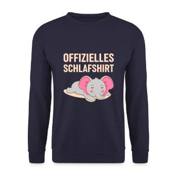 Offizielles Schlafshirt Elefanten Schlaf Kinder - Unisex Pullover - Navy - Vorne - Alina (178cm) & Michal (187cm)