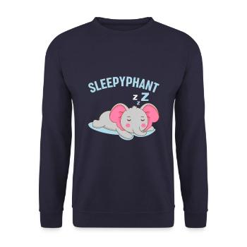 Sleepyphant zzz Sleep Favorite Animal Tired Elephant - Unisex Sweatshirt - navy - Front - Alina (178cm) & Michal (187cm)