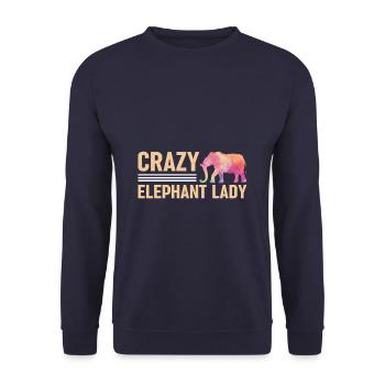 Crazy Elepahnt Lady Wild & Free Retro Taste - Sweat-shirt Unisexe - marine - Devant - Alina (178cm) & Michal (187cm)