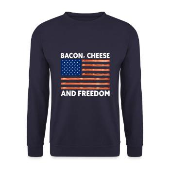 Bacon For President Politics Pig Bacon Cheese And - Unisex Sweatshirt - navy - Front - Alina (178cm) & Michal (187cm)