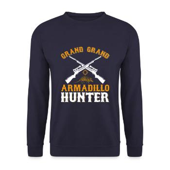 Gros Gros Chasseur de Tatous - Sweat-shirt Unisexe - marine - Devant - Alina (178cm) & Michal (187cm)