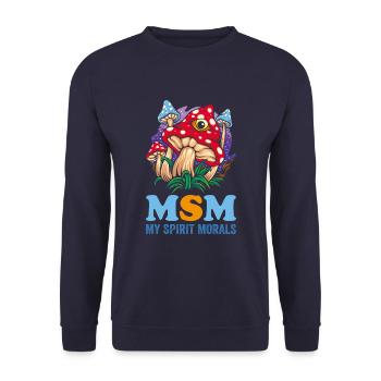 Chasseur de champignons Msm Mon Moralité Foranger - Sweat-shirt Unisexe - marine - Devant - Alina (178cm) & Michal (187cm)