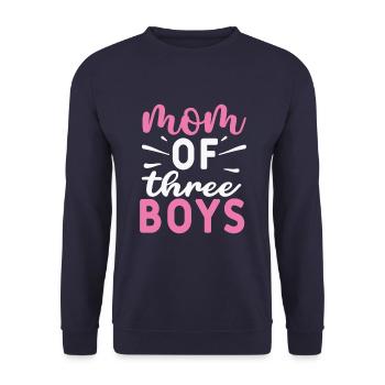 I went from mom to mom to mom to mom of three - Unisex Sweatshirt - navy - Front - Alina (178cm) & Michal (187cm)